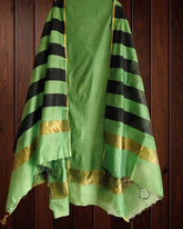 Elegant Maheshwari Silk Suit with Banarasi Border